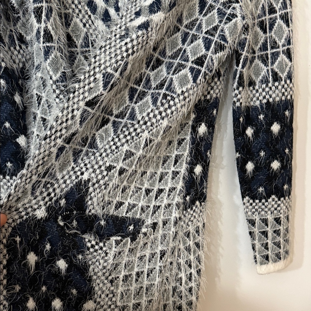 Picadilly Black and Gray Geometric Cardigan - Picture 8 of 9
